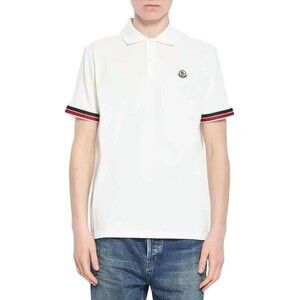 Moncler Classic Short-Sleeve Polo Shirt With Contrasting Stripes - NWT
